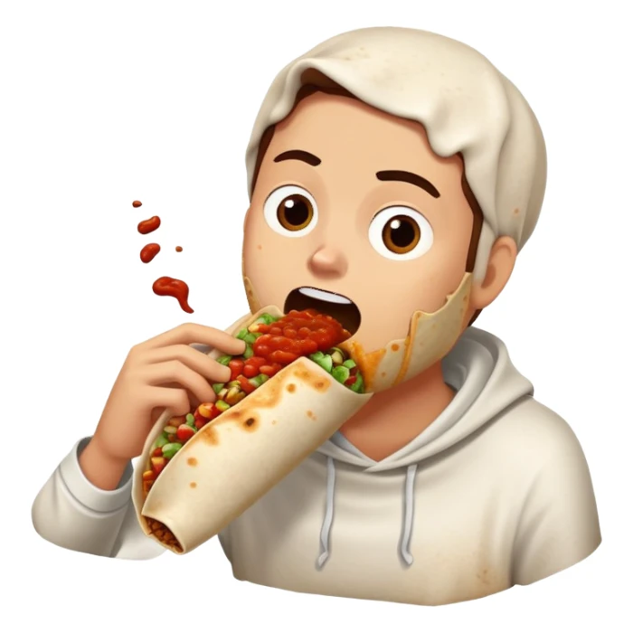 Eating a chipotle burrito sticker