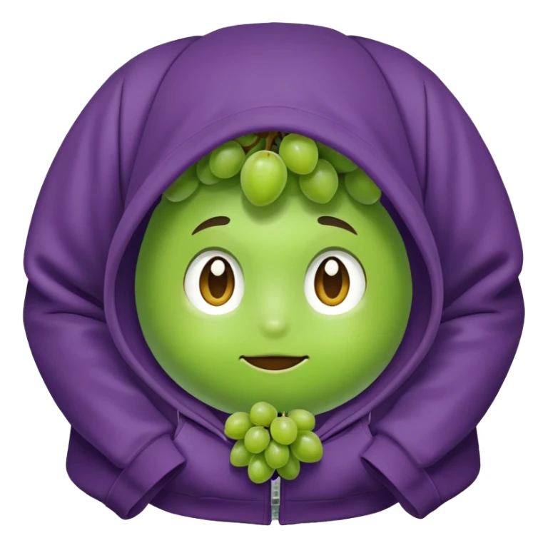 Grape wearing hoodie sticker