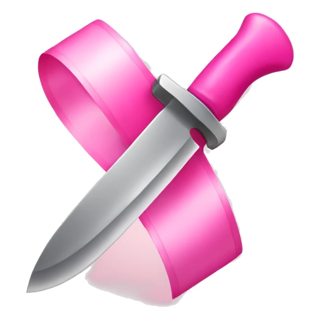 Knife with a pink ribbon sticker