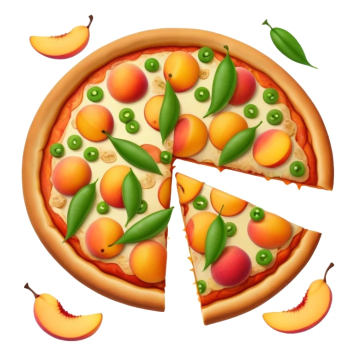 peaches pizza with snap peas sticker