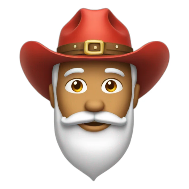 Santa Claus wearing a cowboy hat sticker