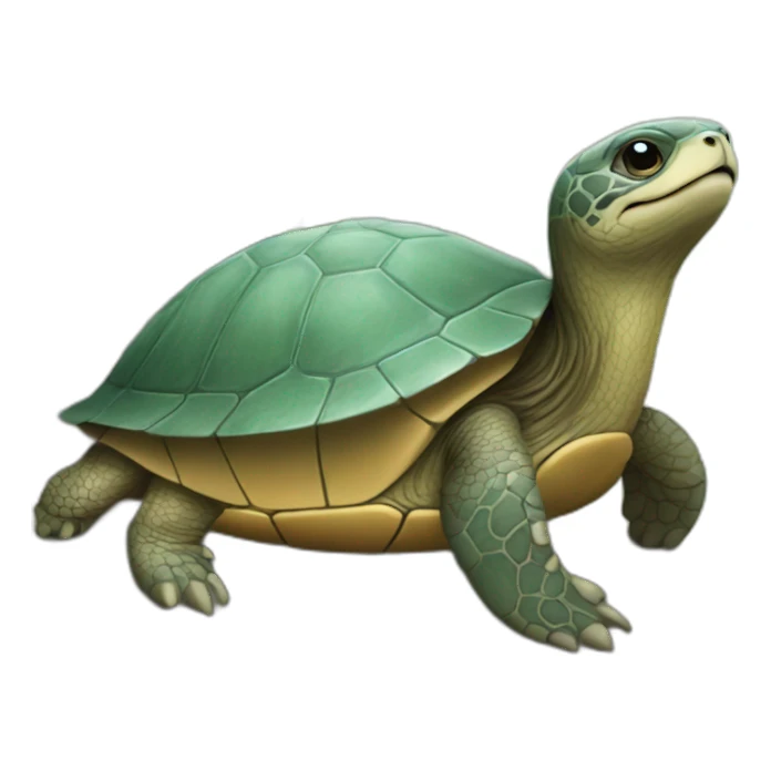 A turtle on an otter sticker