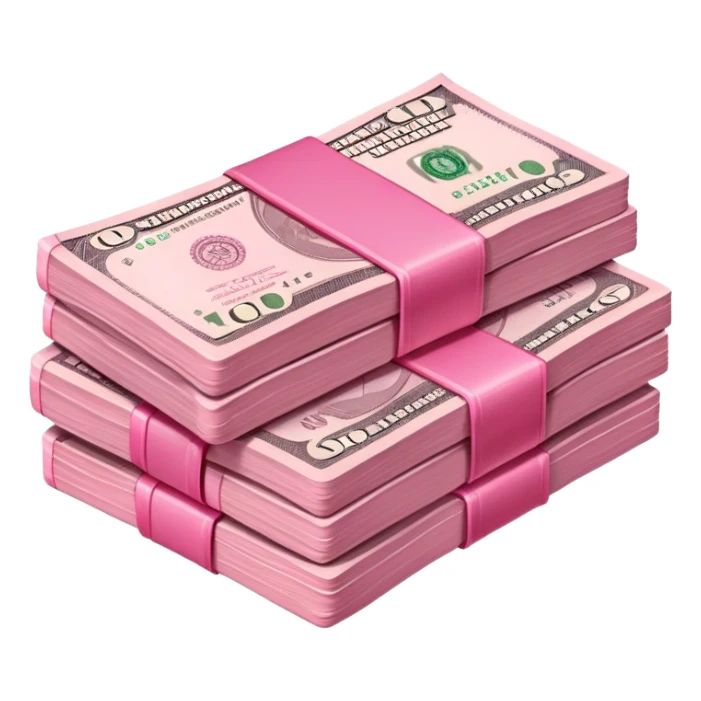A stack of pink money  sticker