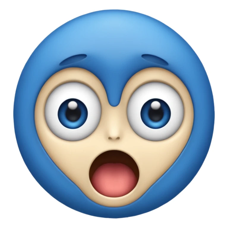 blue surprised emoji face sticker