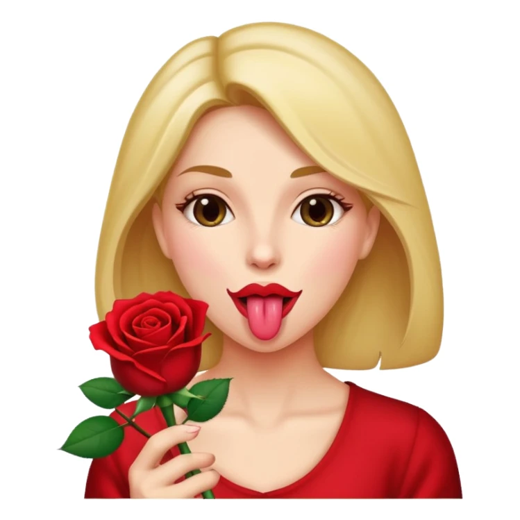 Tongue out rose  sticker
