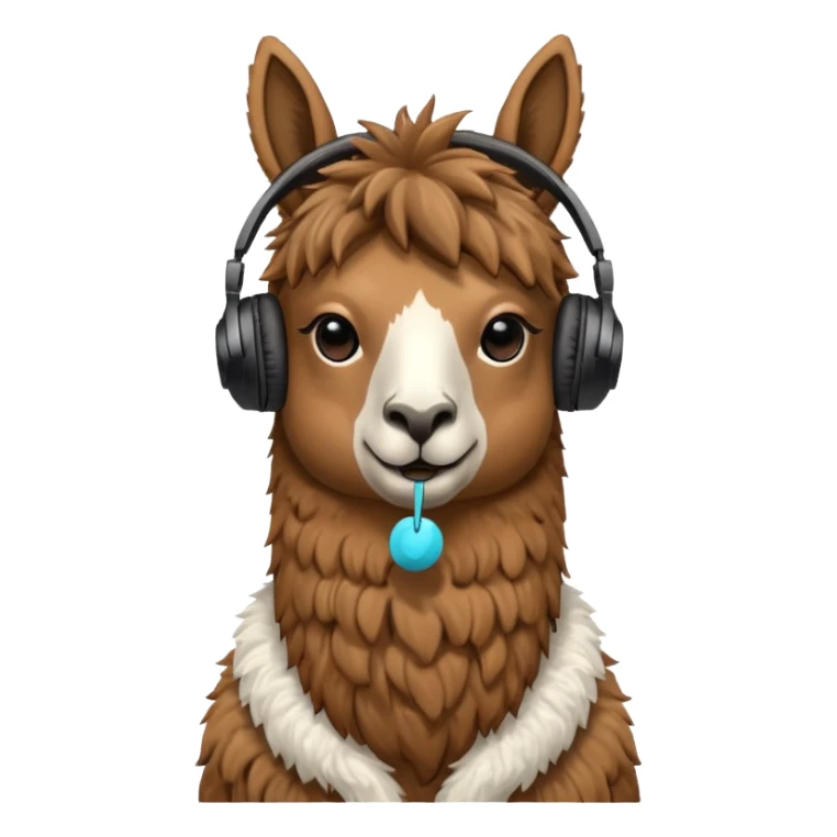 Una llama con unos cascos sticker