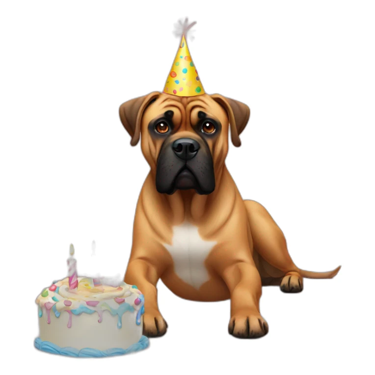 bullmastiff birthday sticker