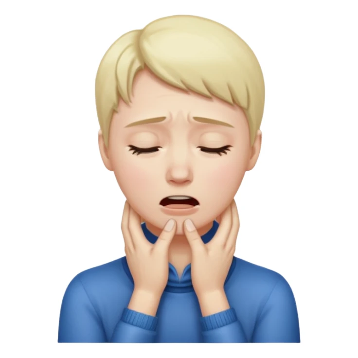 Sobbing face with hands on neck sticker