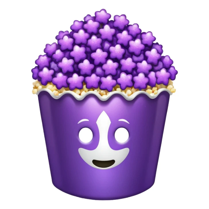 Glitter purple popcorn sticker