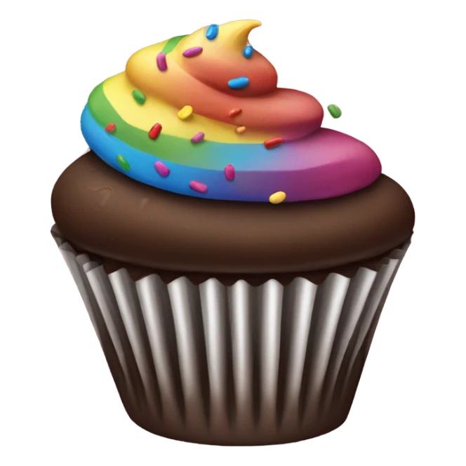 chocolate cupcake with rainbow sprinkles sticker