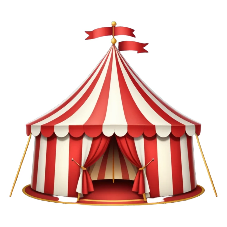 striped circus tent at night sticker