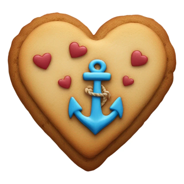 cookie heart with anchor sticker