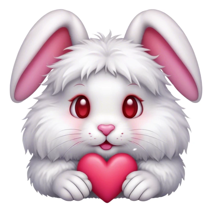 Rabbit with red heart sticker
