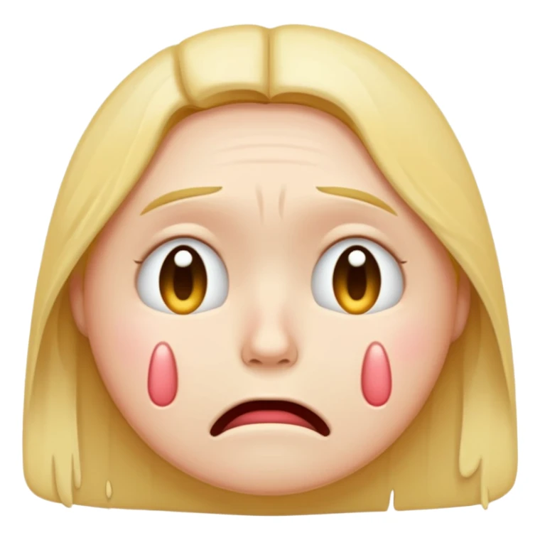 A sad emoji with mental stroke sticker