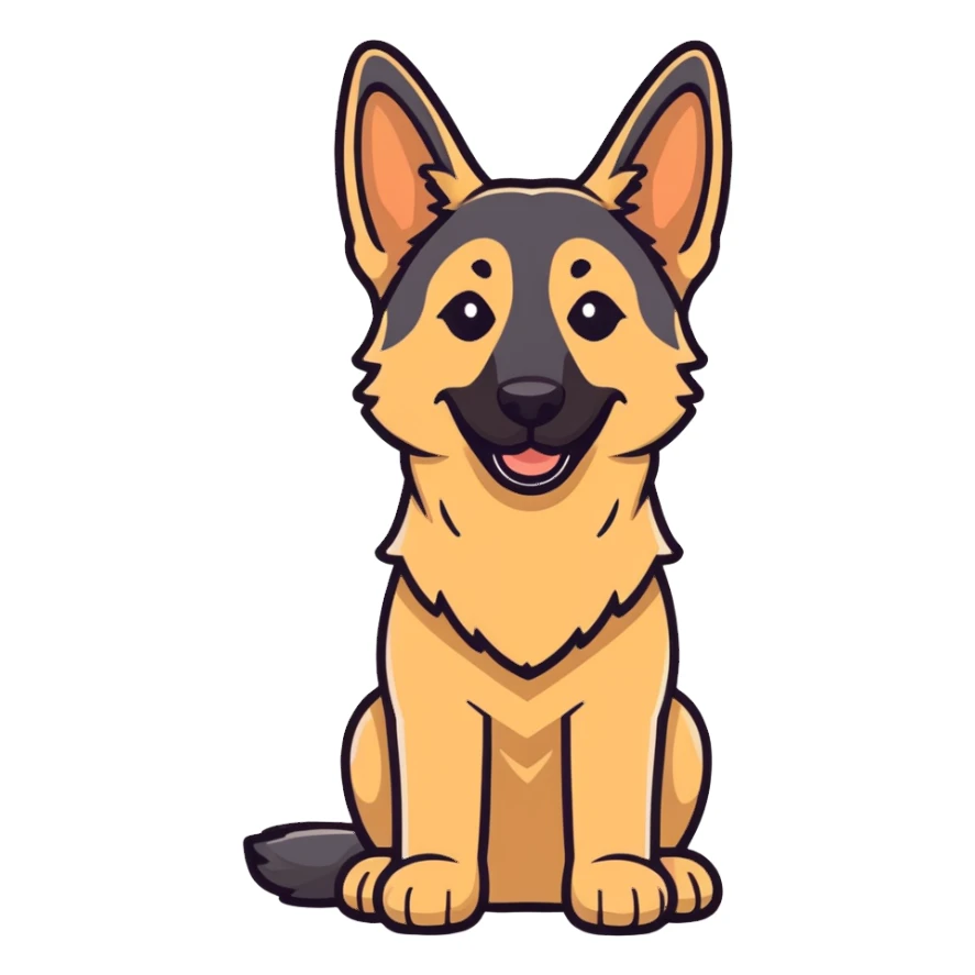 Pastor aleman sonriendo sticker