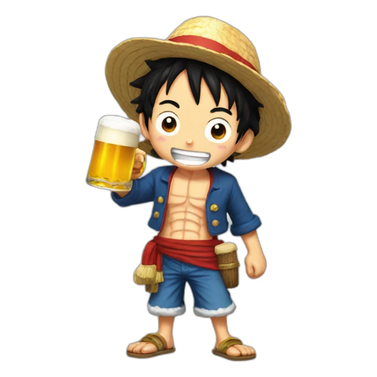 Luffy with beer sticker