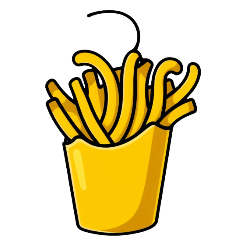 a single curly fry sticker