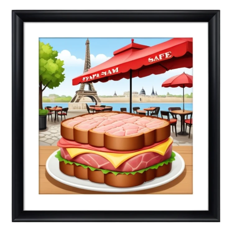  SPAM meat paris cafes landscape  sticker