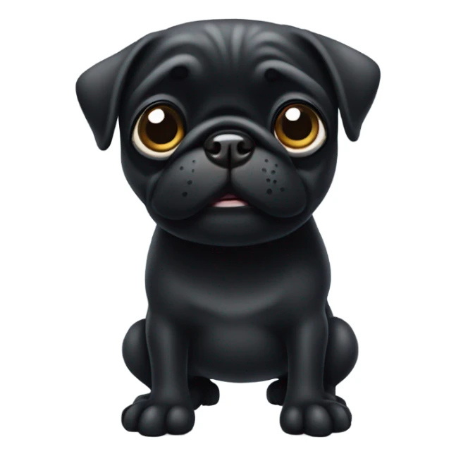 Black pug slap sticker