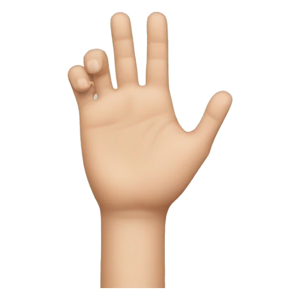 A hand with the thumb and ring finger down only sticker