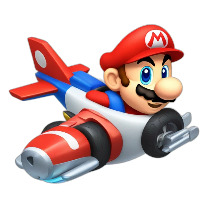 Mario kart in with a plane  sticker
