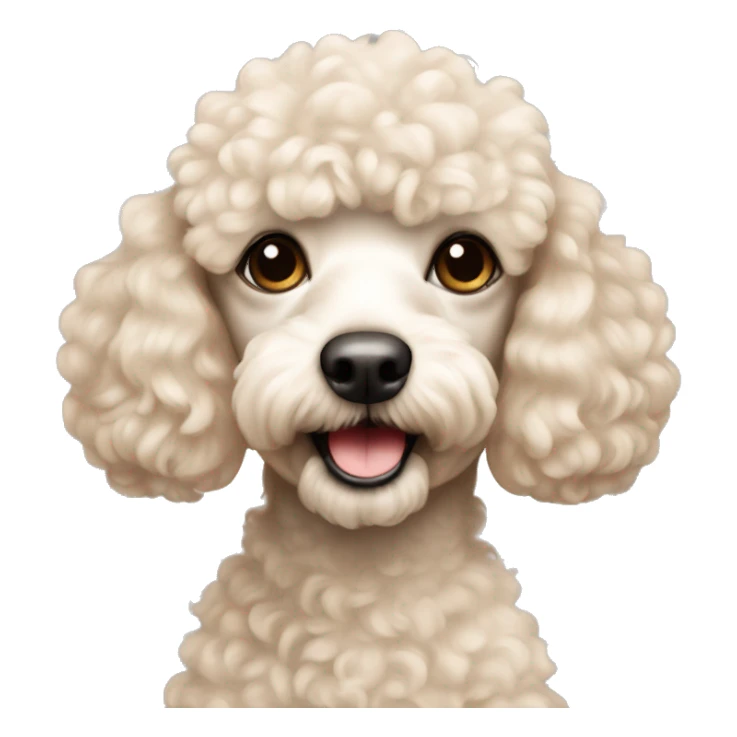 Small cream colored poodle sticker