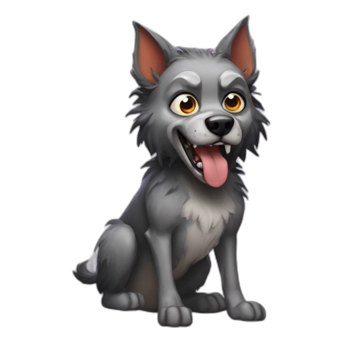 Spider dog as a werewolf sticker