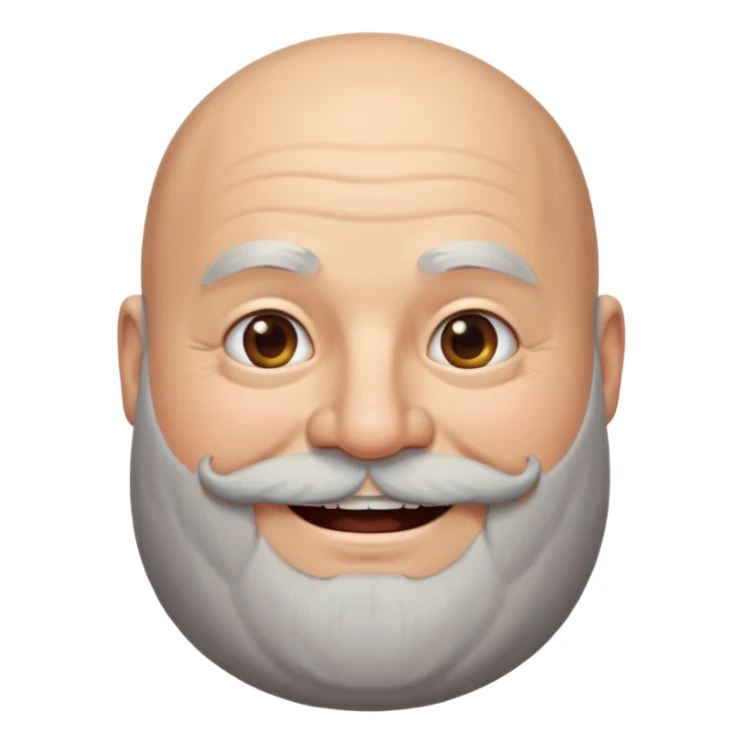 fat bald guy with long beard sticker