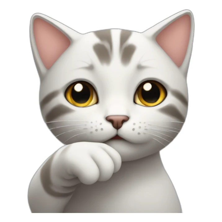 shy finger touching cat emoji sticker