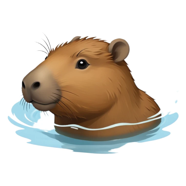 Capybara swimming sticker