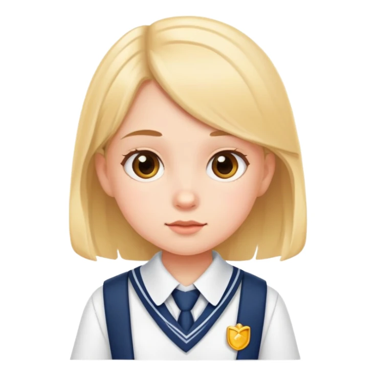 a little girl in school uniform sticker