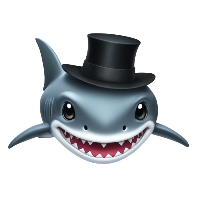 Shark with a top hat sticker