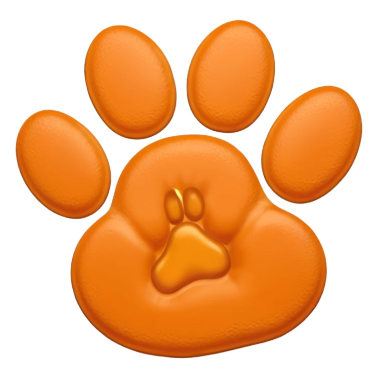 a pale pastel orange pawprint sticker