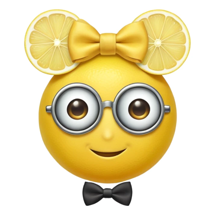 lemon with a face, monocle, and bow tie sticker