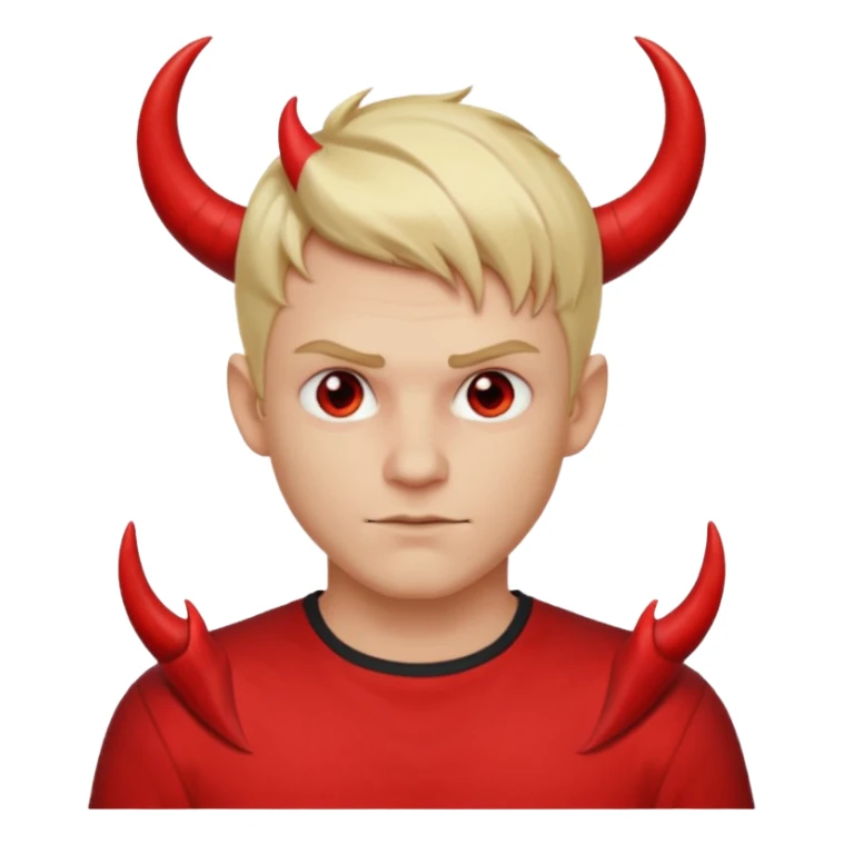 blonde short hair man devil with shirt sticker