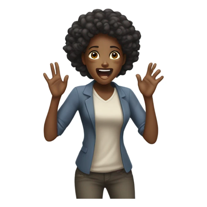a black girl shouting for peace sticker