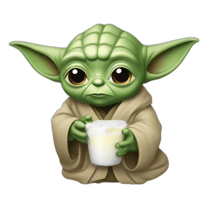 Yoda qui boit du lait sticker
