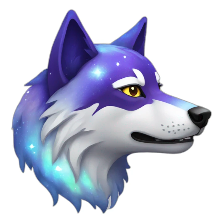 galaxy wolf sticker