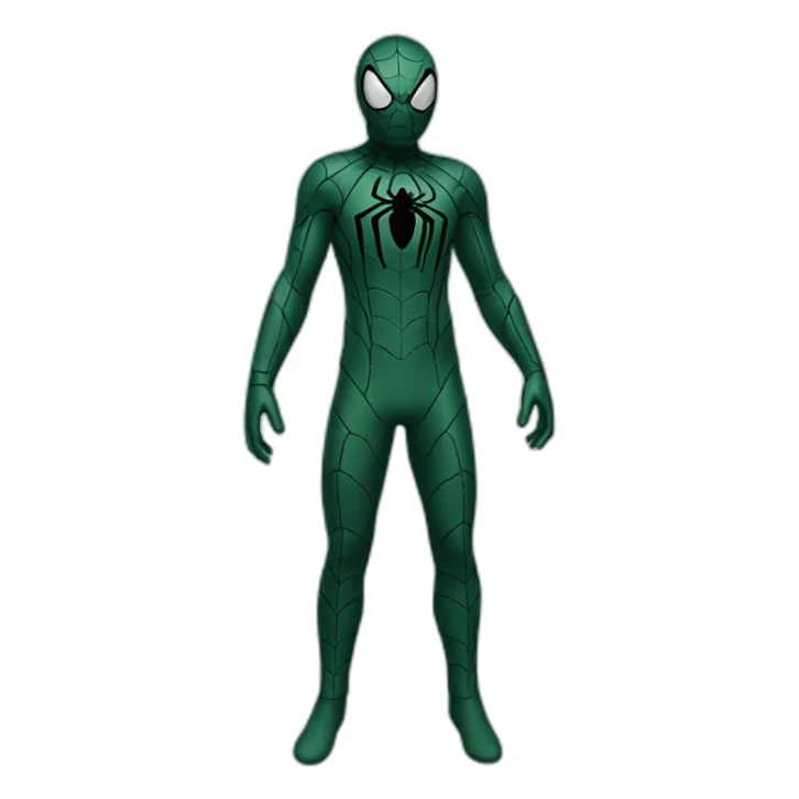 Man spider suit dark green sticker