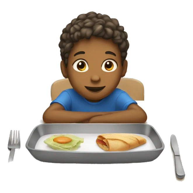 young boy sitting in at lunch sticker