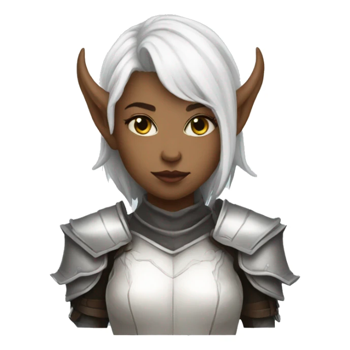 White tiefling knight girl sticker
