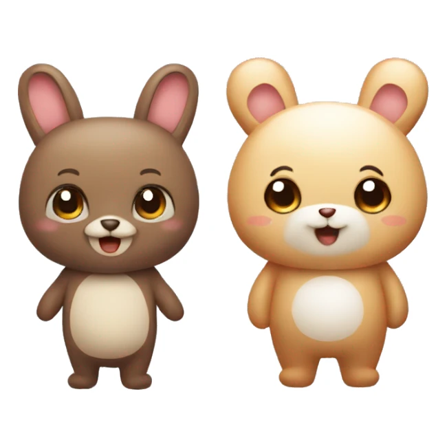 Cute bear and bunny sticker