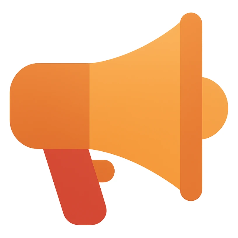 megaphone modern icon style, simple and bold, suitable for app or web interface sticker