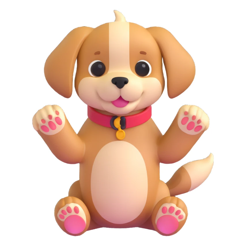 puppy showing its paws sticker