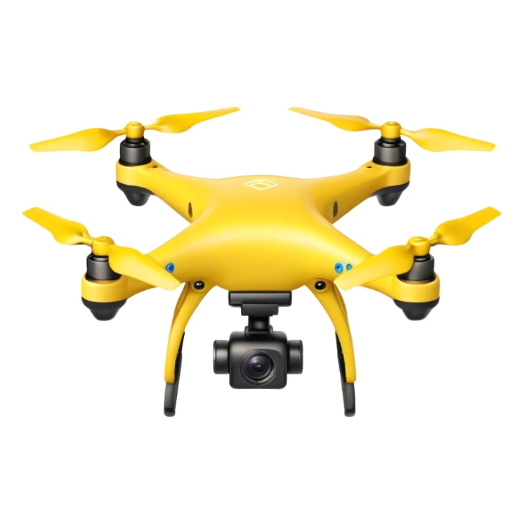 yellow drone with camera sticker