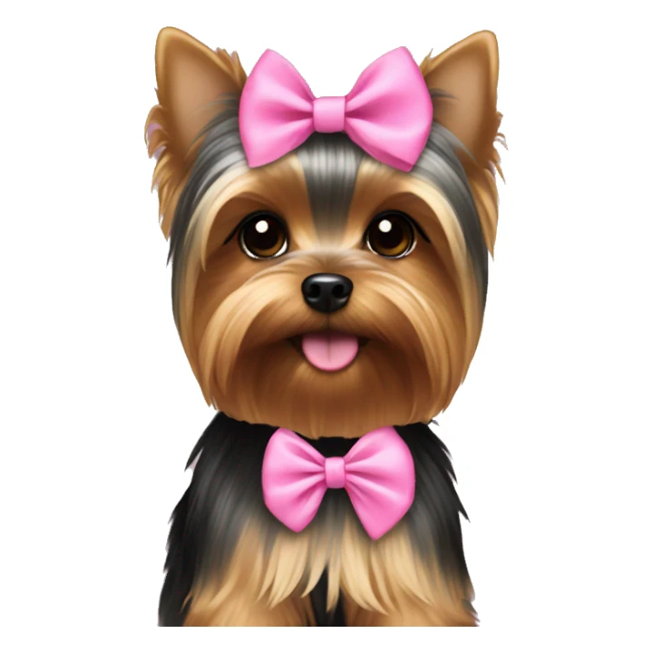 Yorkie in pink bow sticker