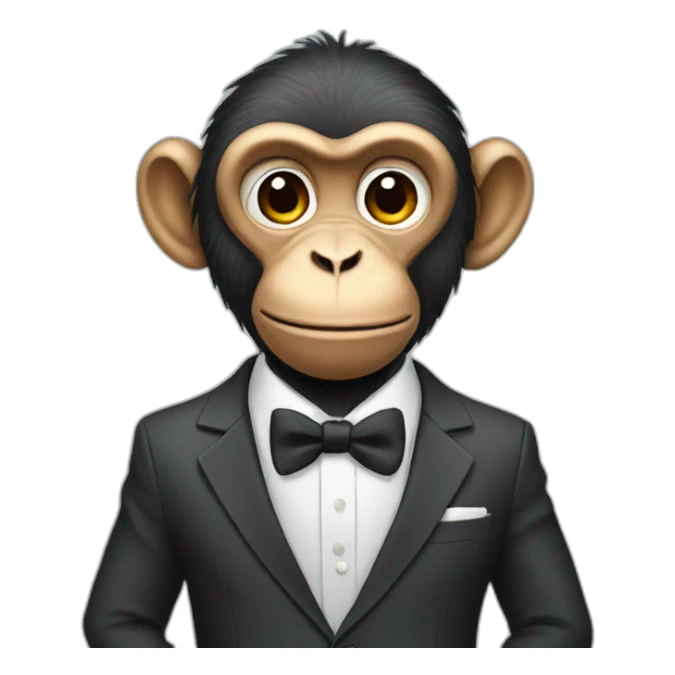 monkey wearing suit sticker