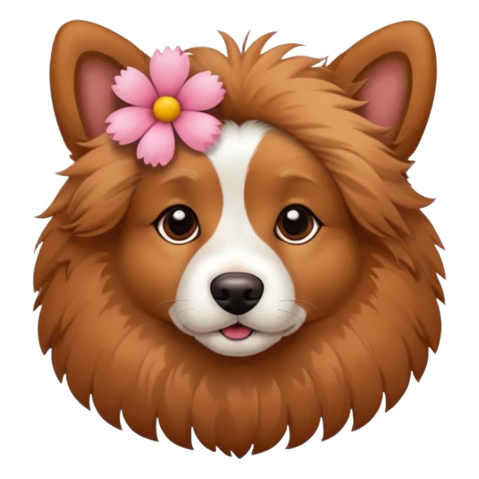 Dog with a flower  sticker
