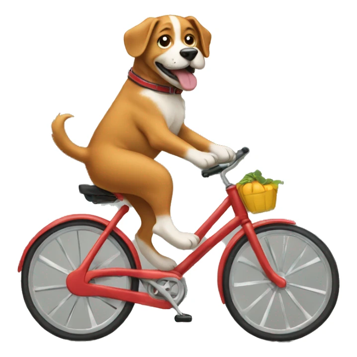 Dog riding a bike sticker