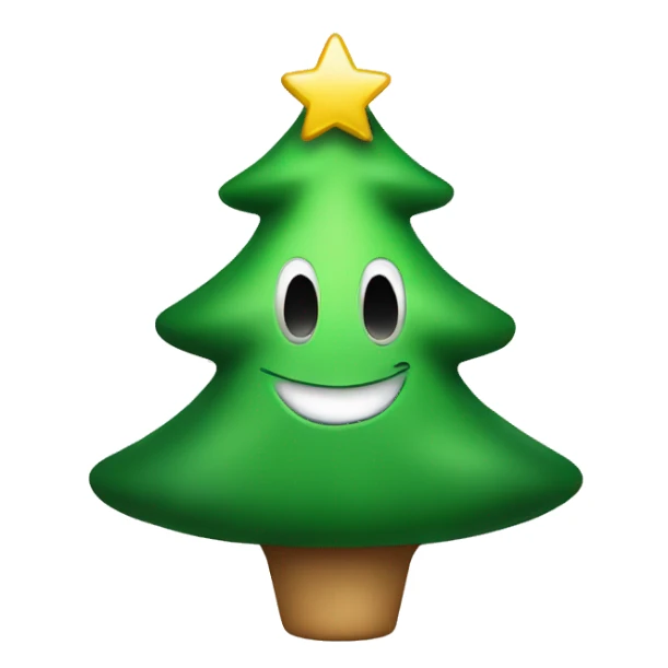 Green round Christmas tree toy sticker
